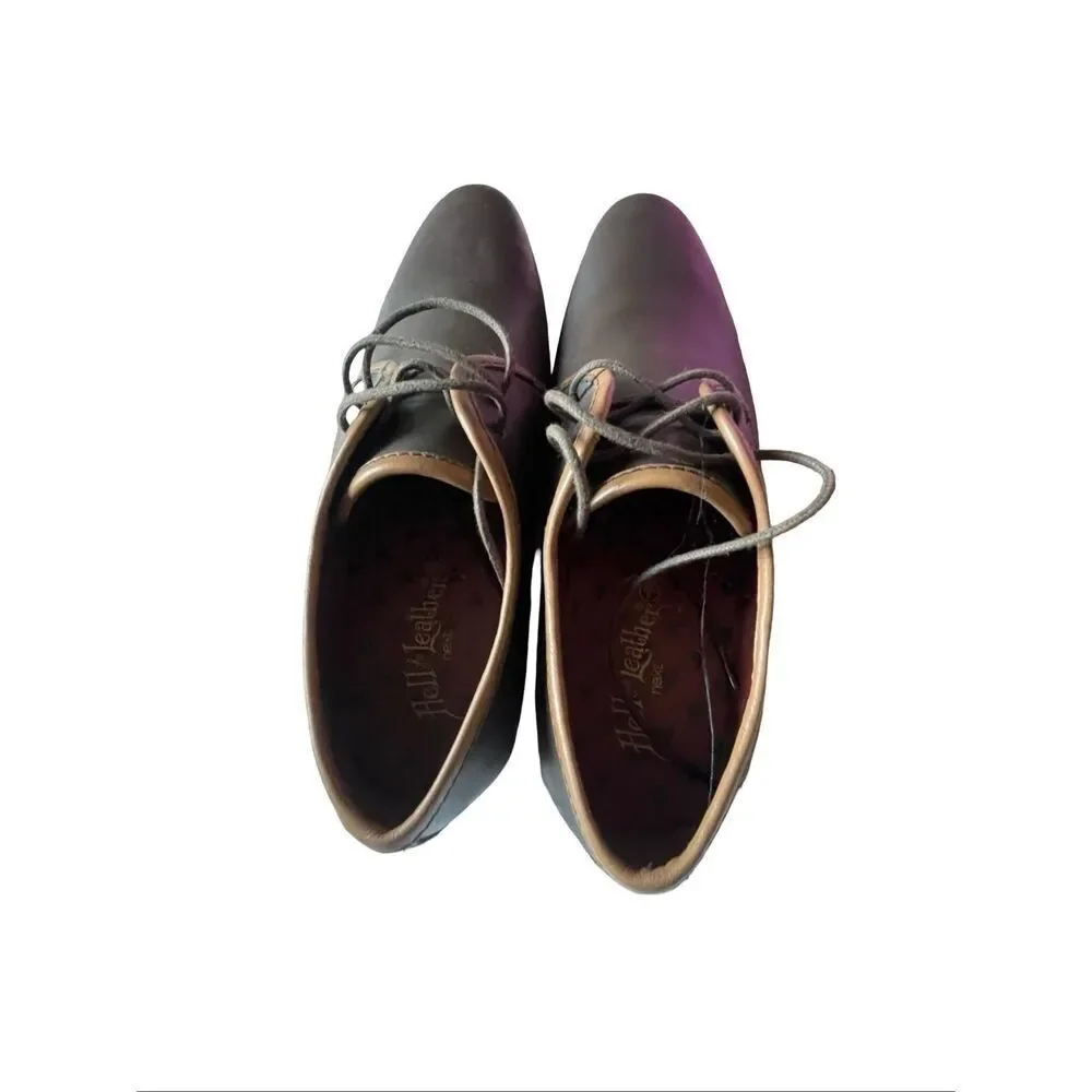 Hell for Leather Mens Dark Brown Lace Up Dress Oxford Leather Shoes Size 9